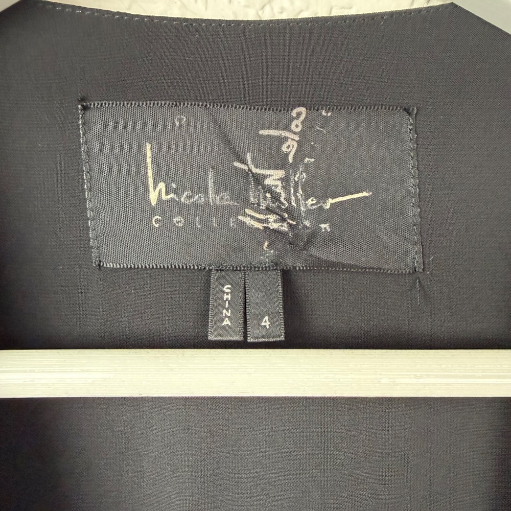 Nicole Miller Womens Collection Black Wrap Front Short Sleeve Jumpsuit 4 - Picture 7 of 14